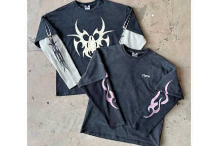 CHEW FOREVER Heavily Washed Double Layer Long Sleeve Shirts