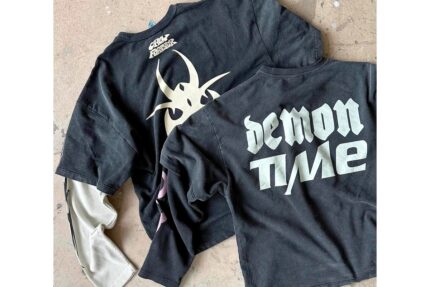 CHEW FOREVER Heavily Washed Double Layer Long Sleeve Shirts Back