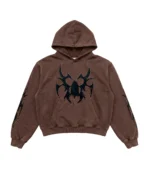 Chew Brown Rose Gold Studded Roach Hoodie