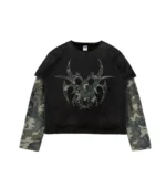 Chew Forever Black Camo Silver Studded Roach Longsleeve