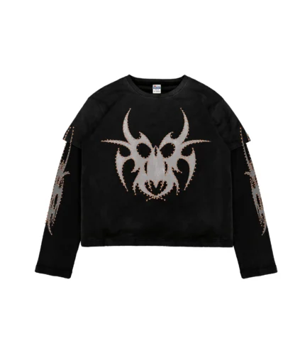 Chew Forever Black on Black Rose Gold Studded Roach Longsleeve