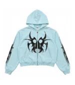 Chew Forever Blue Silver Studded Roach Zip-Up