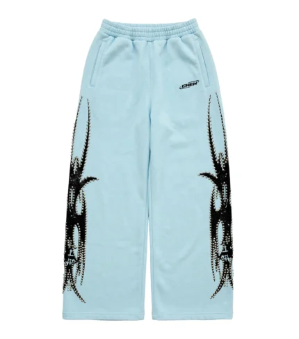 Chew Forever Blue Silver Studded Sweatpants