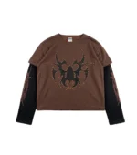 Chew Forever Brown Rose Gold Studded Roach Longsleeve