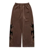 Chew Forever Brown Rose Gold Studded Sweatpants
