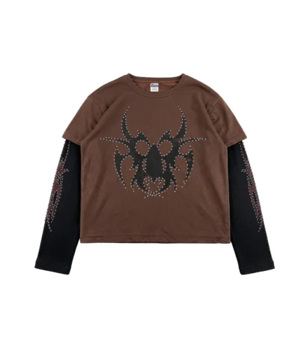 Chew Forever Brown Silver Studded Roach Longsleeve