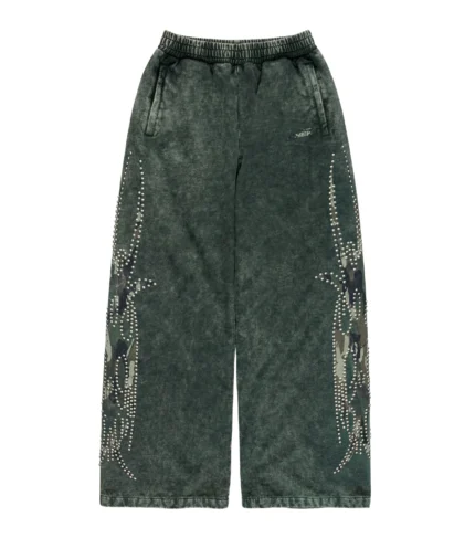 Chew Forever Camo Silver Studded Sweatpants