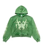 Chew Forever Green Rose Gold Studded Roach Zip-Up