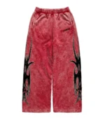 Chew Forever Red Silver Studded Sweatpants