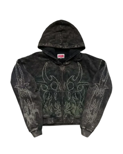 Chew Forever Static Roach Studded Zip Hoodie