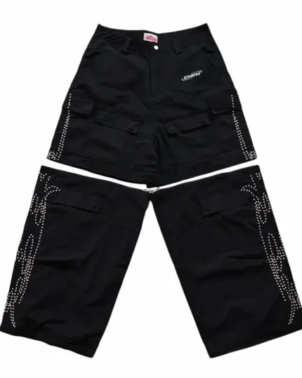 Chew Forever Studded Convertible Black Pants